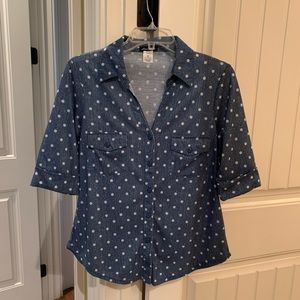 Women’s Button Down Polka Dot Blouse